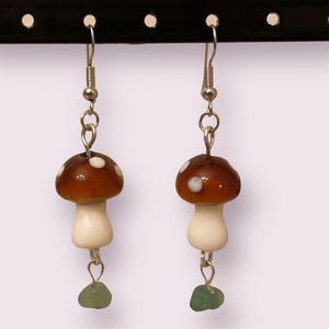 1/26/23***- 3 for $21 mushroom and aventurine chips earrings